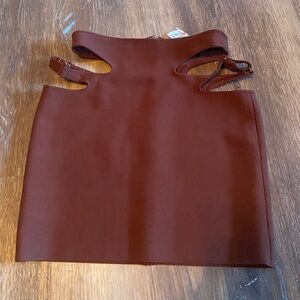 brown mini skirt